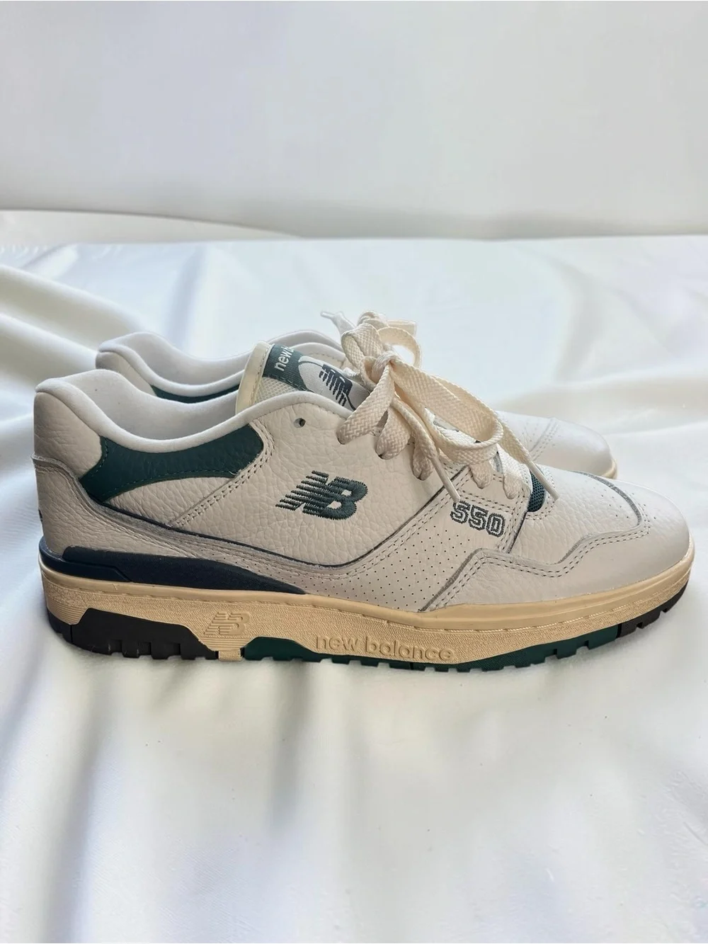 New Balance 550 Mini Logo Pack BB550PTB White Green Leather Sneakers Men’s 9.5
